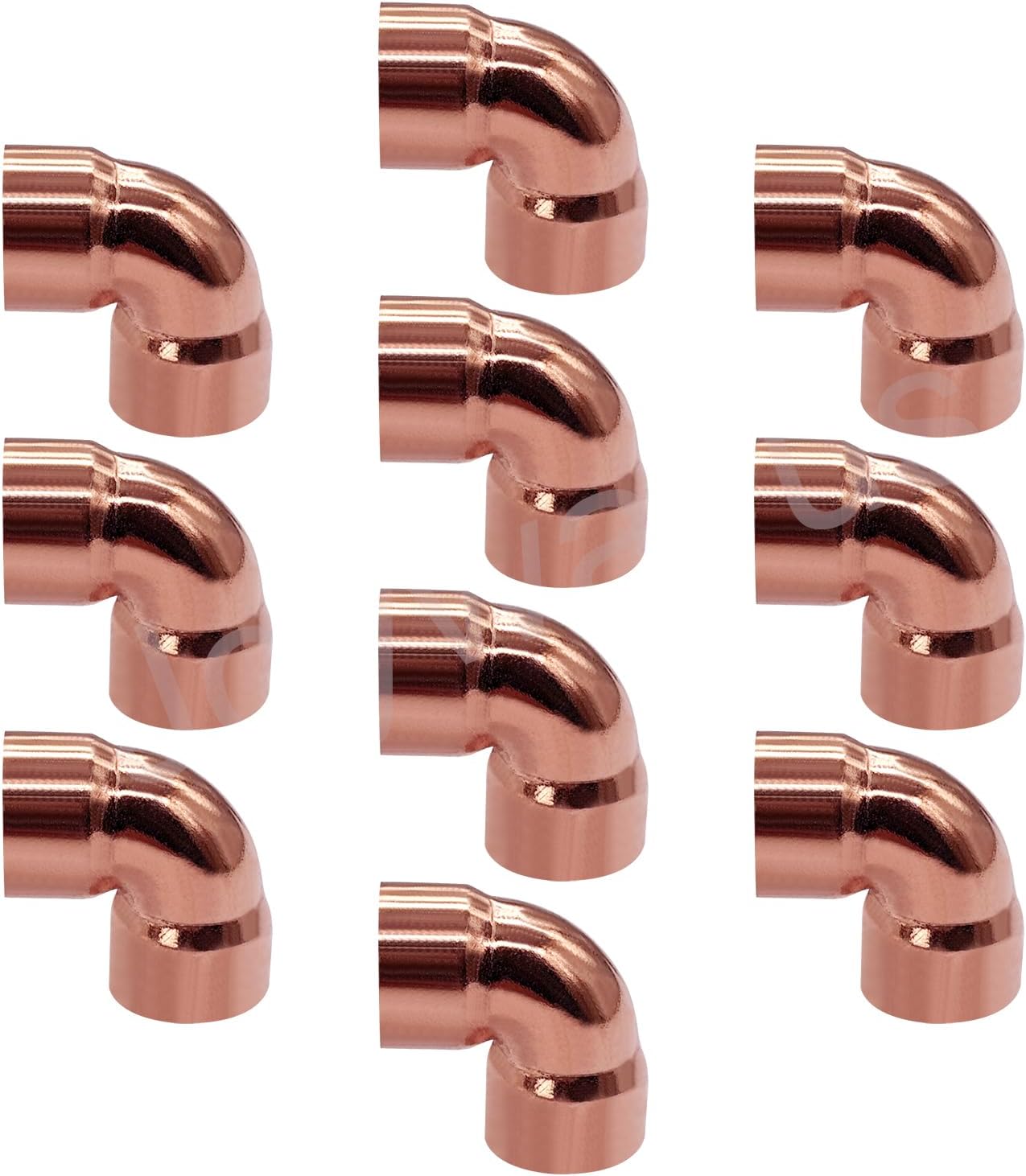 10PCS 3/8" Copper 90 Degree Elbow Coupling Sweat Solder Pipe Fitting Pressure Plumbing Solder Connection