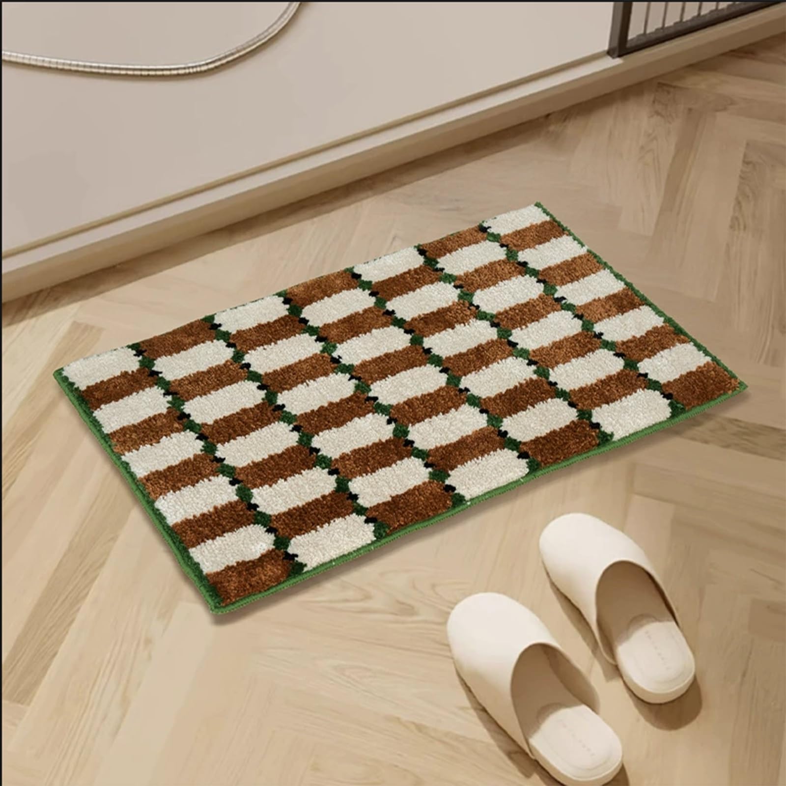 Alfombra de Baño Lavable a Máquina, Alfombrillas de Microfibra Absorbentes, Alfombrilla Antideslizante para Bañera, Suelo, Baño, Hogar y Cocina(A)