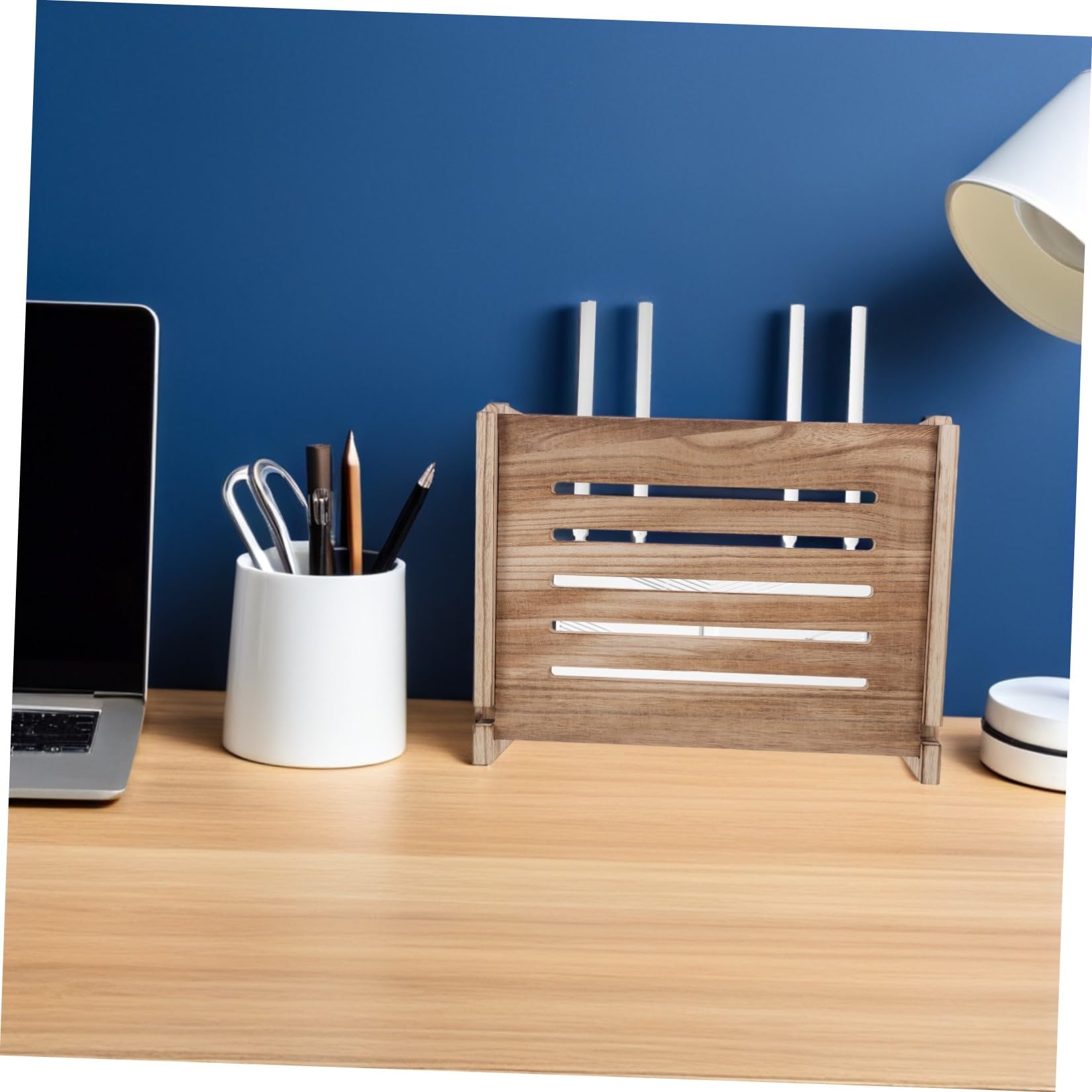 Alipis Wandmontierte Router Modem Wandregal mit Kabelorganisatorbox Platzsparend und Dekorativ für Büro und Wohnzimmer zur Verlängerung der Lebensdauer von Elektronik
