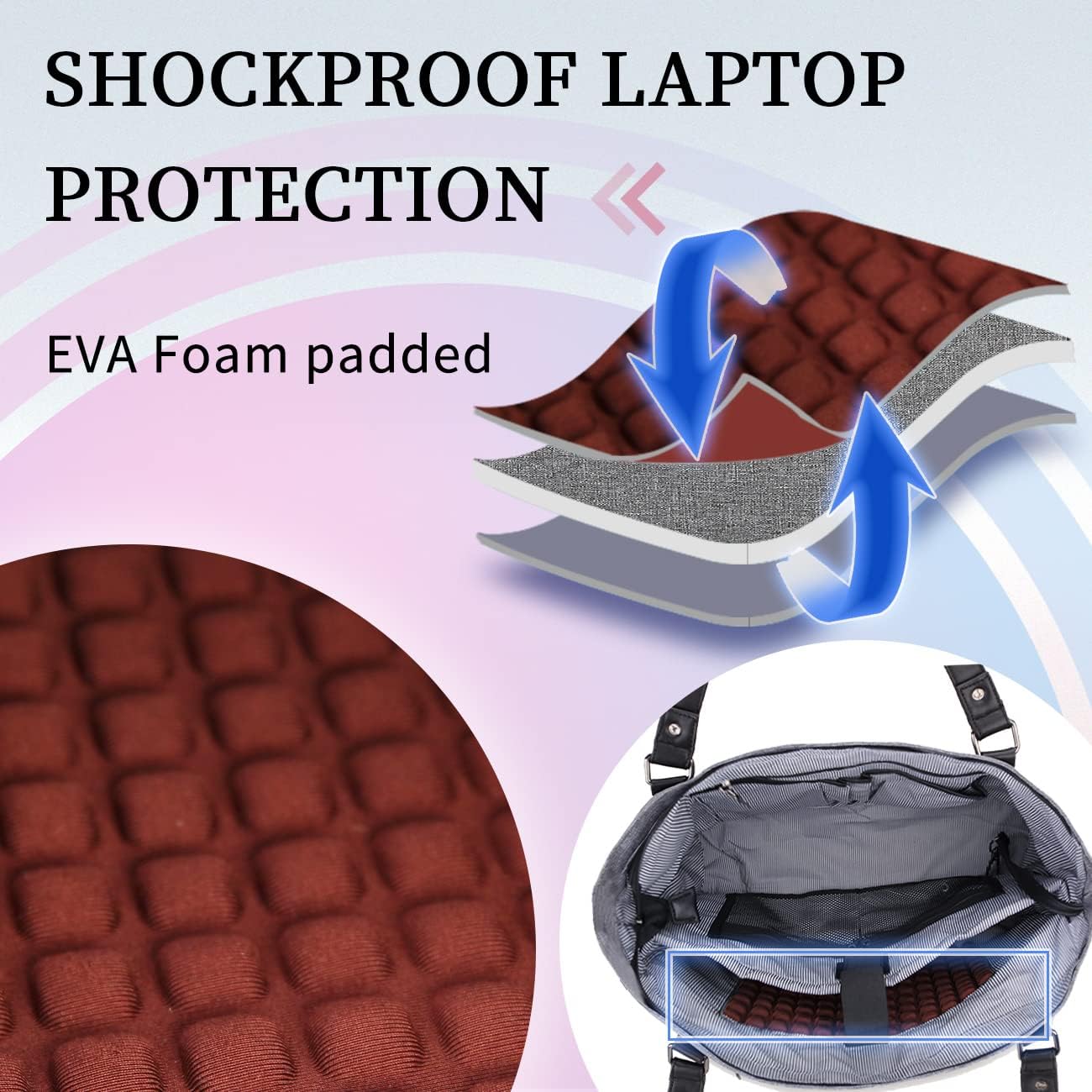 Laptop Tote Bag for Women, 15.6 Inch Computer Shoulder Bag Teacher Work Bag Travel Purse with Small Pouch VONXURY - Image 4