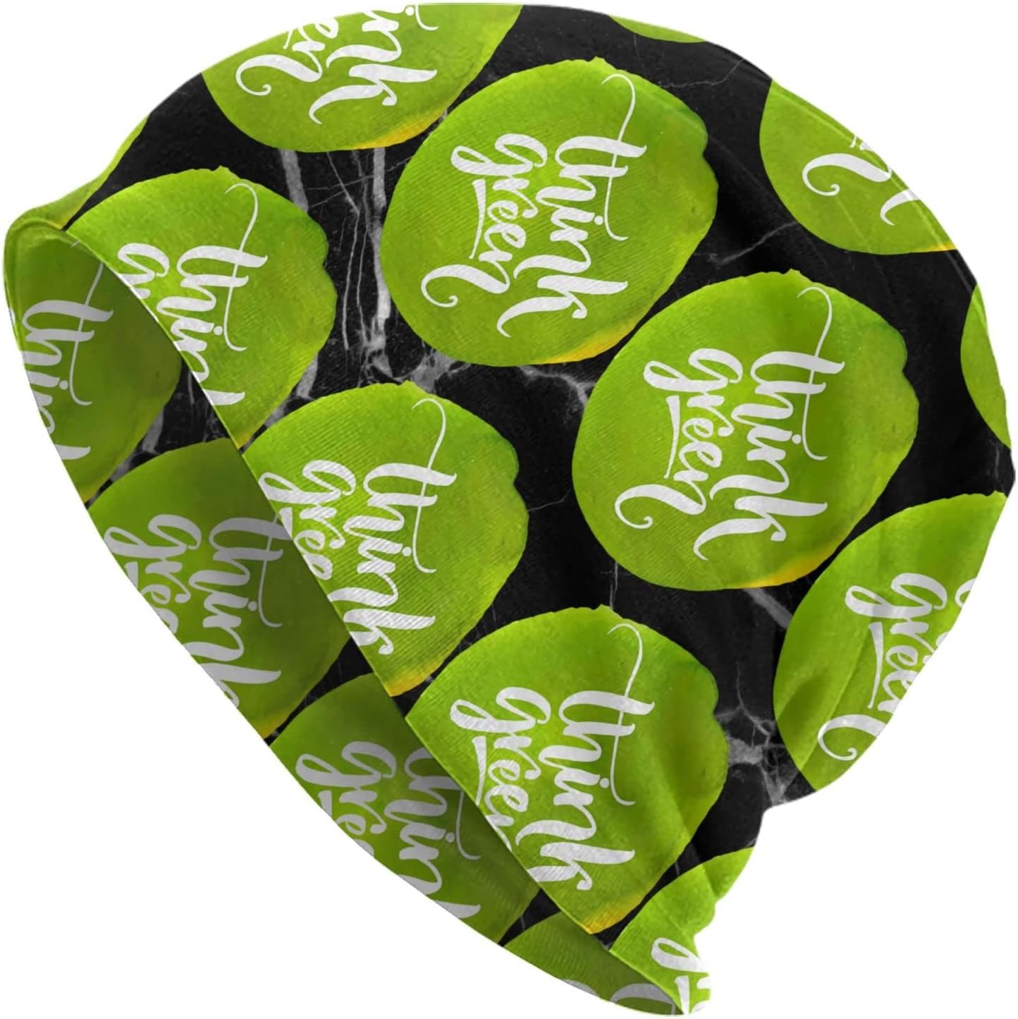 RUAPIA-Think-Green-Beanie-Hats, Slouchy Knit Hat Black Beanie Caps Winter Hat for Men Women