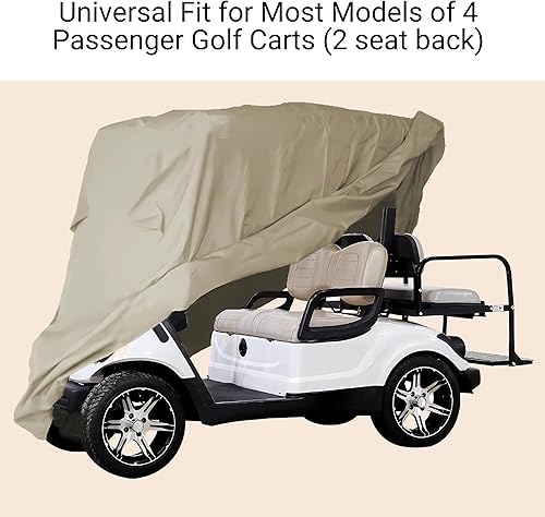 Miniatura 6 de Funda de almacenamiento para carrito de golf EZGo, para coche Club de 4 plazas con techo de 2 plazas de hasta 58 pulgadas de largo (gris o marrón)