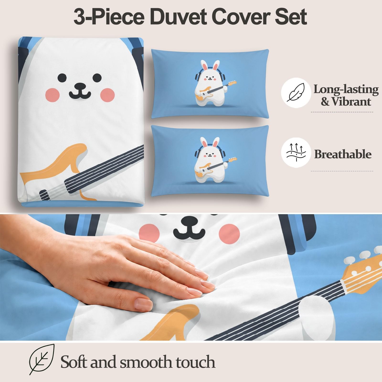 Juego de cama con diseño de dibujos animados para niños, 2 fundas de