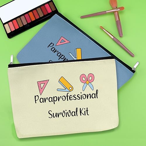 Miniatura 9 de Regalo de agradecimiento paraprofesional, 2 bolsas de maquillaje para regalo de agradecimiento para paraeducador, asistente de profesor, 2 piezas,