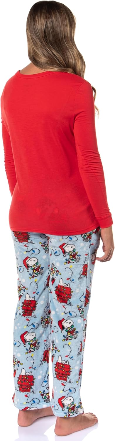 MJC Peanuts Christmas Pajamas Snoopy Merry & Bright Holiday Matching Family Adult Kids and Toddlers Pajama Set - Image 3
