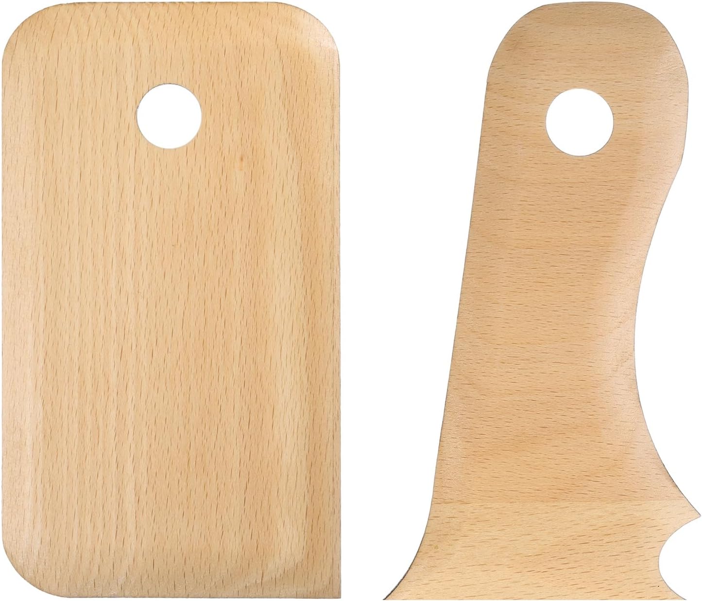 2pcs Pottery Ribs Trimming Tools Beech Pottery Profile Curved Shaping Texture Rib Beech Wood for Carving Ceramics Clay