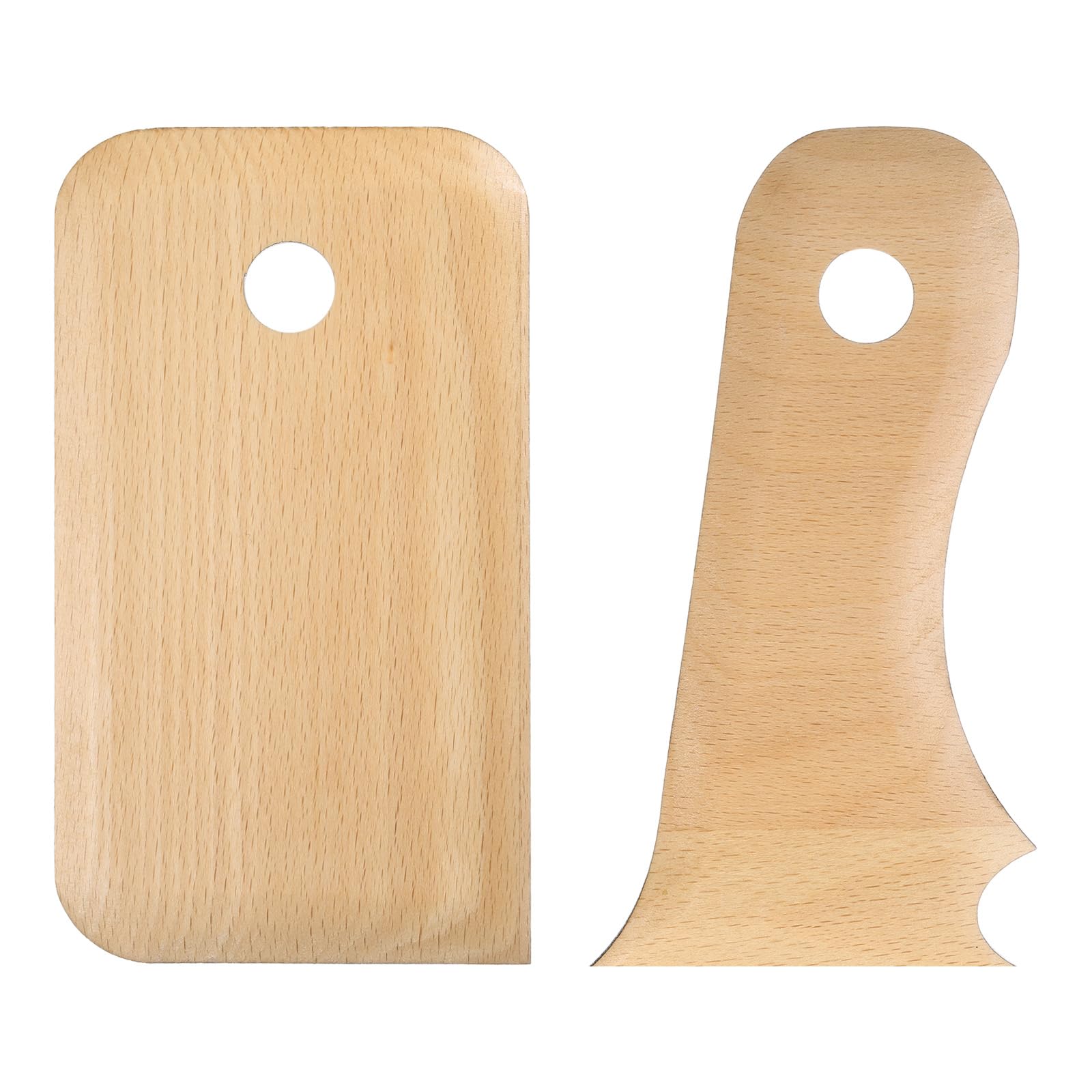 2pcs Pottery Ribs Trimming Tools Beech Pottery Profile Curved Shaping Texture Rib Beech Wood for Carving Ceramics Clay