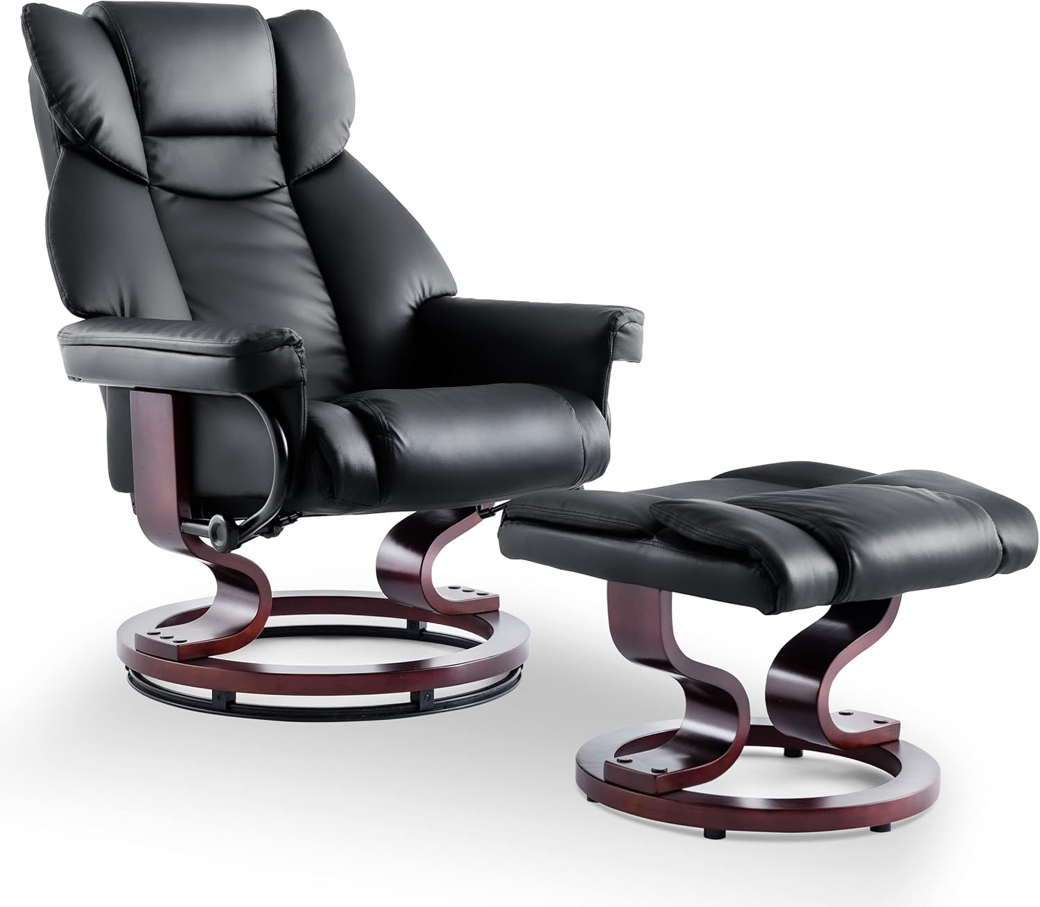 Blisswood Recliner Armchair, Swivel Recliner Chair With Footstool