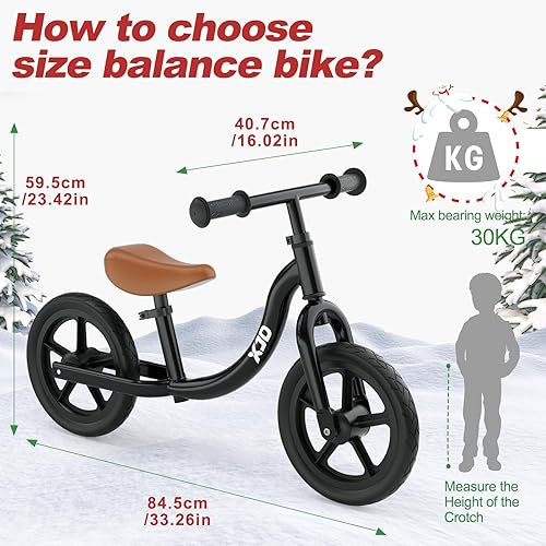Miniatura 4 de XJD Bicicleta de equilibrio para niños de 2 años de edad, bicicleta sin pedal de 12 pulgadas para niñas y niños de 18 meses a 5 años de edad,
