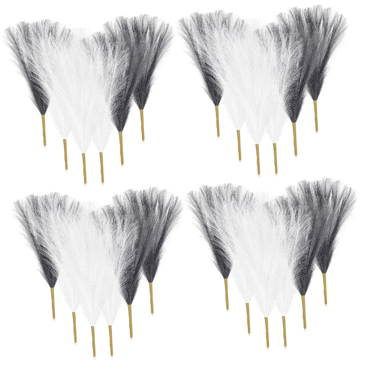 Cabilock 24stücke Teiliges Pampas Bouquets Künstliche Kurze Stängel Für Boho- Und Hochzeitsdekoration Und Langlebig Für Esszimmer Und Schlafzimmer