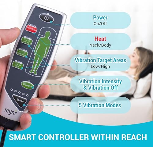 Miniatura 2 de Alfombrilla de masaje de cuerpo completo con almohadas ajustables de calor, masajeador de calefacción de espalda con 10 nodos vibratorios y 6