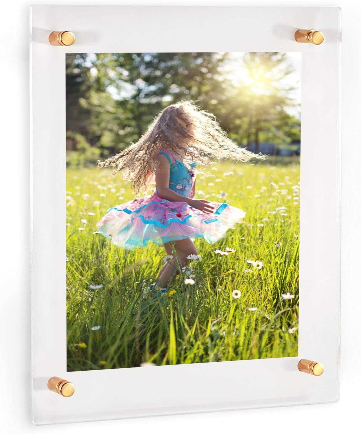 (9" x 12") Clear Acrylic Wall Mount Floating Picture Frame