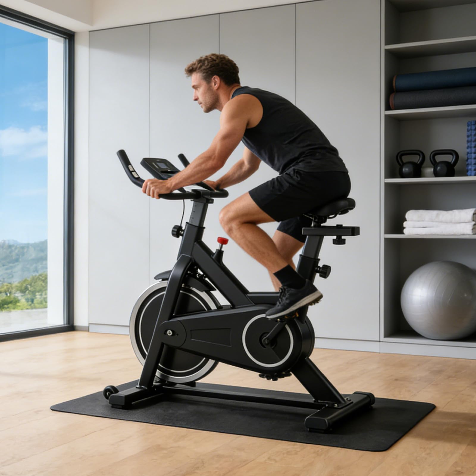 Tappetino per Tapis Roulant,Tappetino Rulli Bici in PVC Spesso 6mm,per Attrezzi per Esercizi,per Roulant,da Passeggio,Panca per Pesi,Cross Trainer,Cyclette
