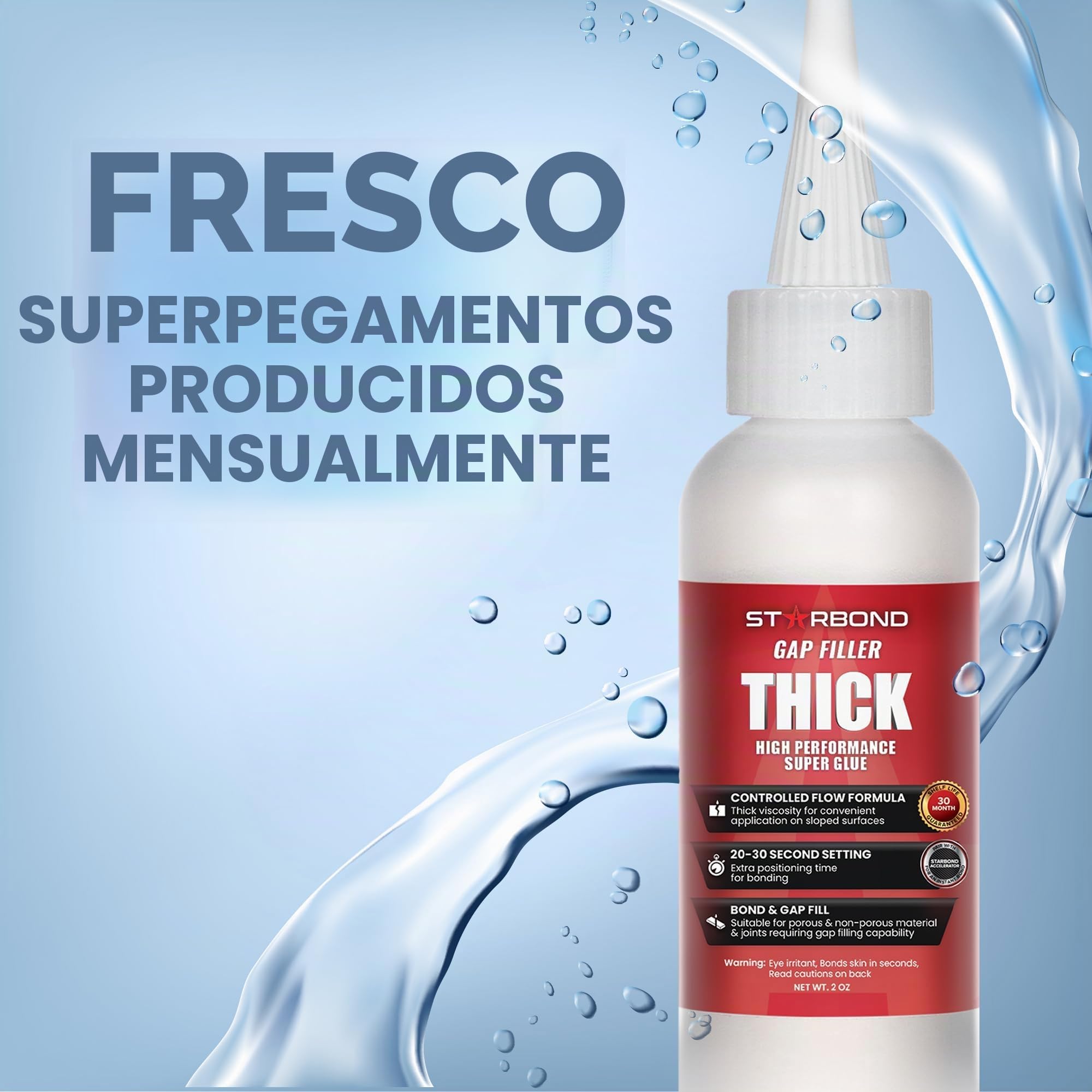 STARBOND Superpegamento de cianoacrilato (CA) de grado premium de "Gap Filler" adhesivo grueso de viscosidad 2000 CPS para carpintería, carpintería, tiro con arco (grueso, 2 onzas)