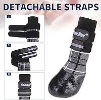 Vista 5 de BINGPET Calcetines antideslizantes para perros para suelos de madera dura, evita lesiones que evitan lamer botines de perro, control de tracción