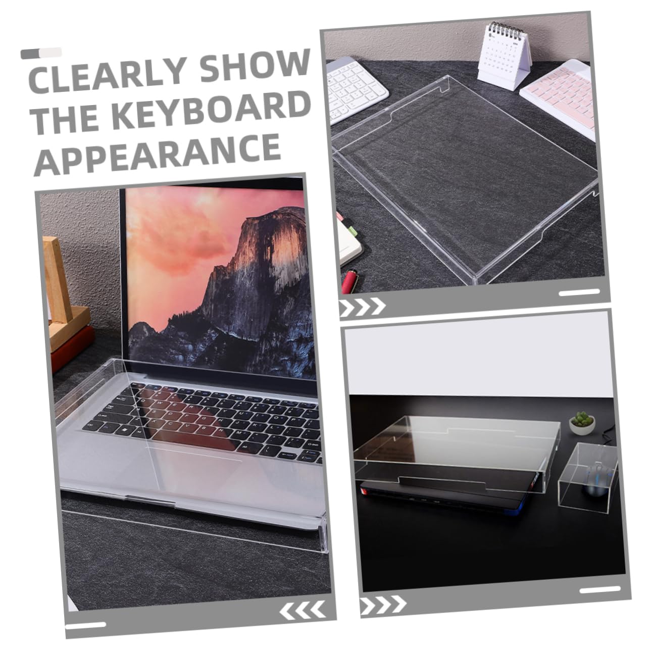 Gadpiparty Funda Protectora para Teclado de Acrílico Transparente, Antipolvo y Resistente a Arañazos, para Teclado de Escritorio y Hogar,