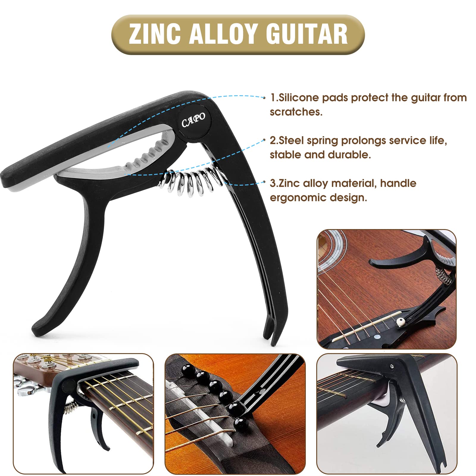 Kit Completo 80 Pezzi Accessori Chitarra - Include Accordatore, Corde, Plettri E Capotasto