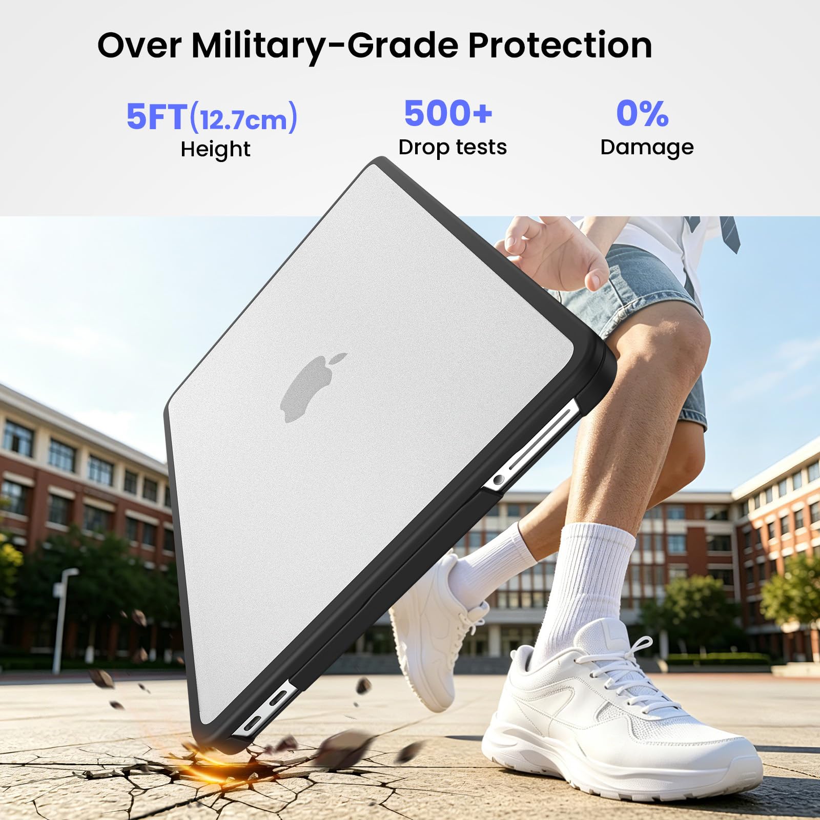BlueSwan Custodia Compatibile con MacBook Neo 13 pollici 2026, Armatura in TPU Anti-crepa con Chip A18 Pro (A3404) e Display Liquid Retina da 13", Cover Rigida Opaca Ultra Sottile - Trasparente opaco