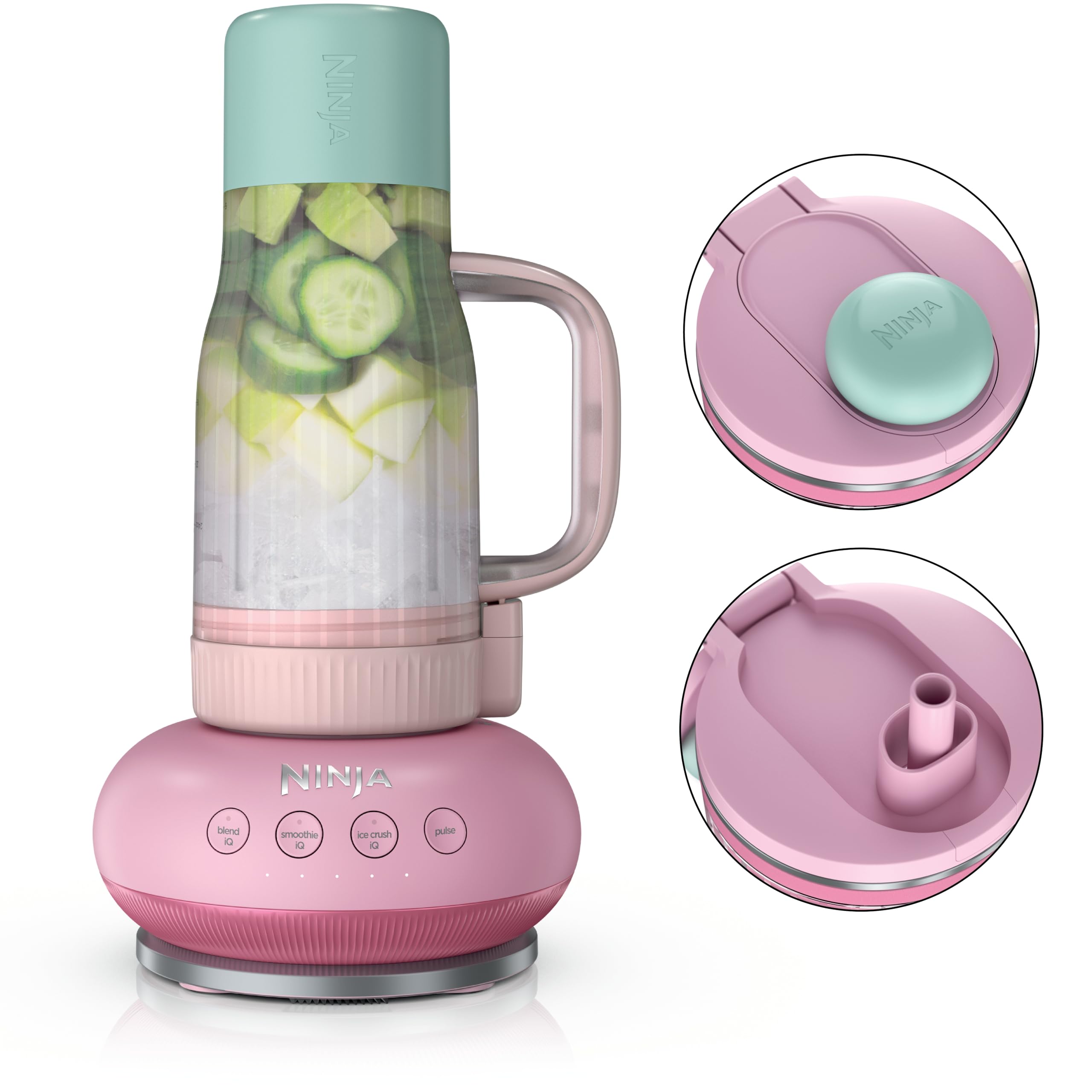 Ninja Blendboss | Personal Blender for Smoothies and Frozen Drinks | 26 oz Travel Tumbler with Leak Proof Lid, Chug Spout and Detachable Straw, Auto-iQ Technology | DB351PK1BRN-image-33