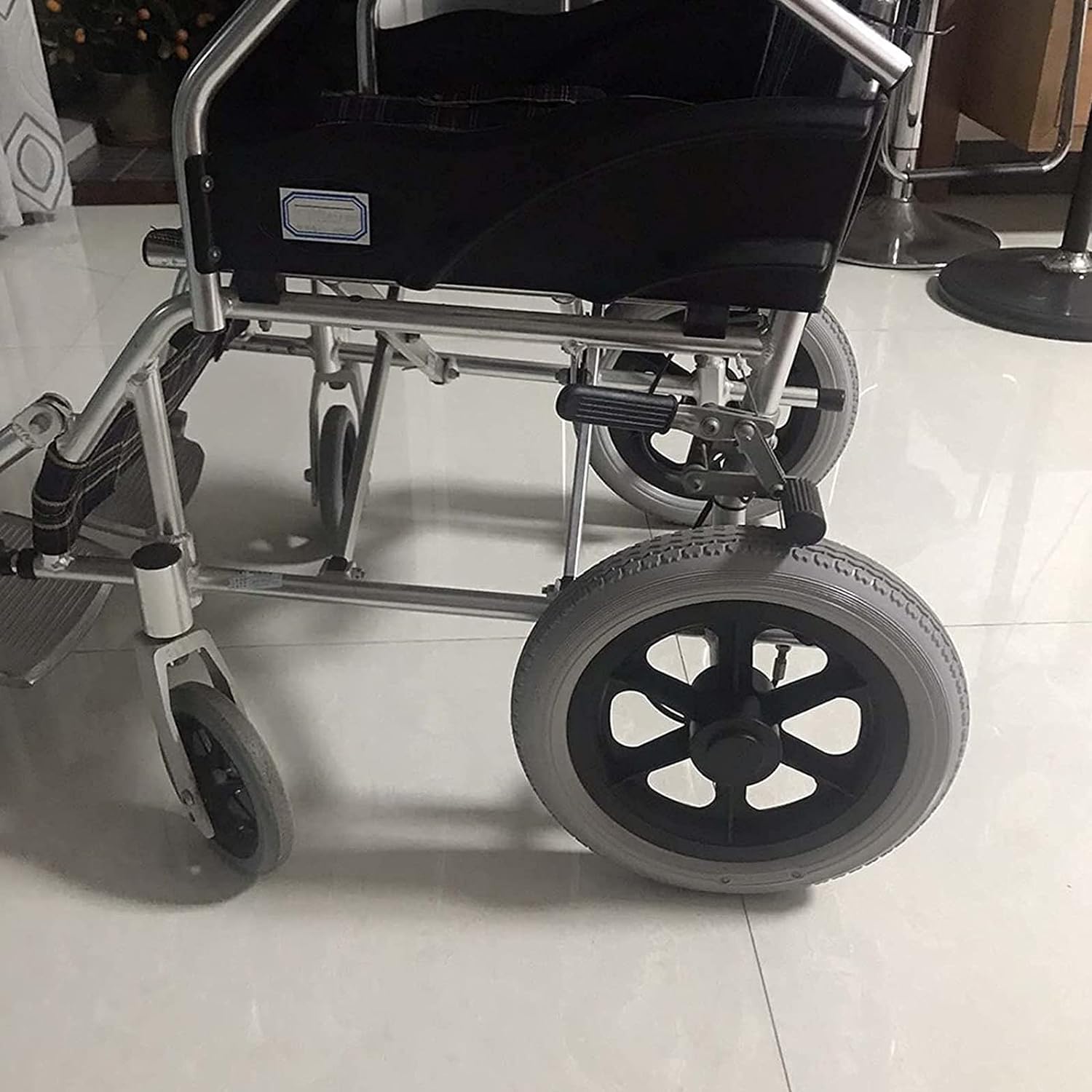 Ruedas para sillas de Ruedas Ruedas traseras manuales de 12 Pulgadas (30 cm) con rodamientos Accesorios universales para Ruedas de Repuesto para sillas de Ruedas, Gris 421Sensational