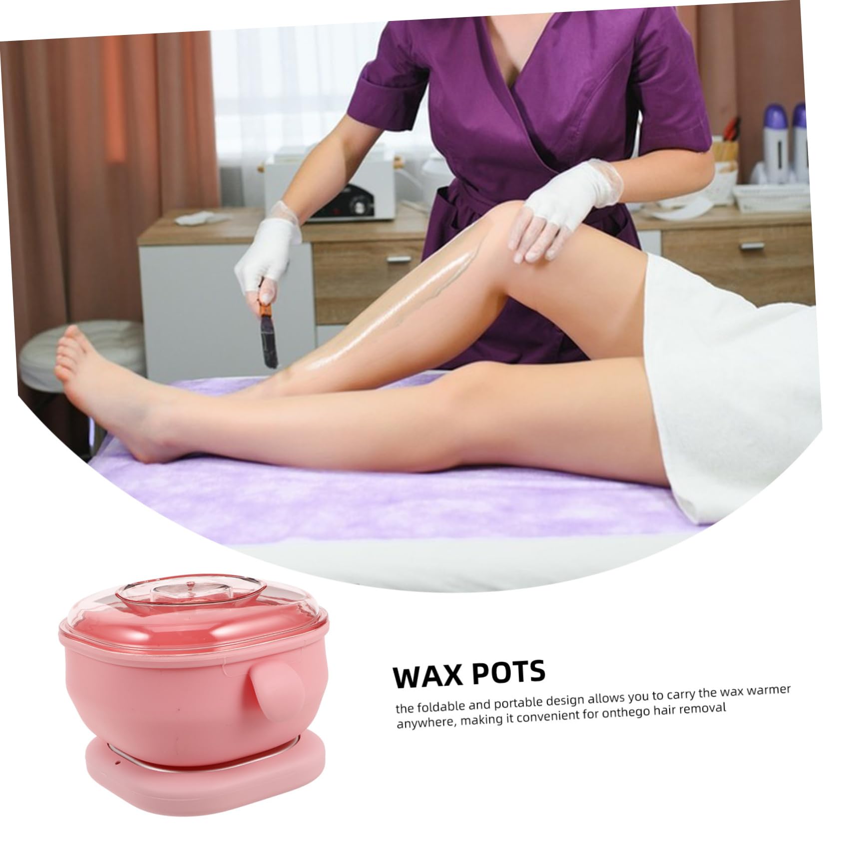 Beaupretty Scaldacera Portatile in Silicone Pieghevole per Depilazione a Casa e Salone, Pentola per Cera Non Aderente Facile da Pulire, per Braccia e Ascelle