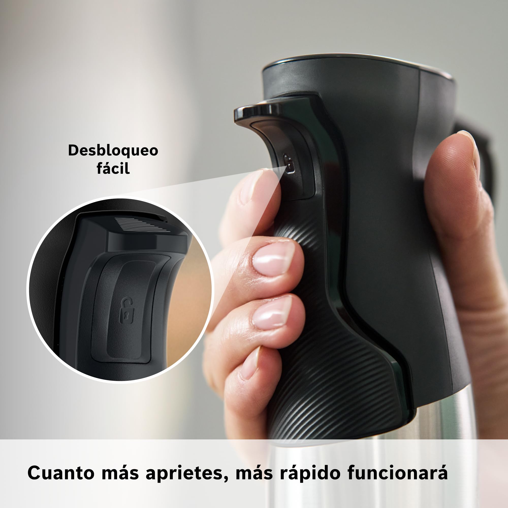 Bosch - Batidora ErgoMaster, Serie 6, 1200 W, QuattroBlade System Pro, Accesorios incluidos, Acero inoxidable, MSM6M830