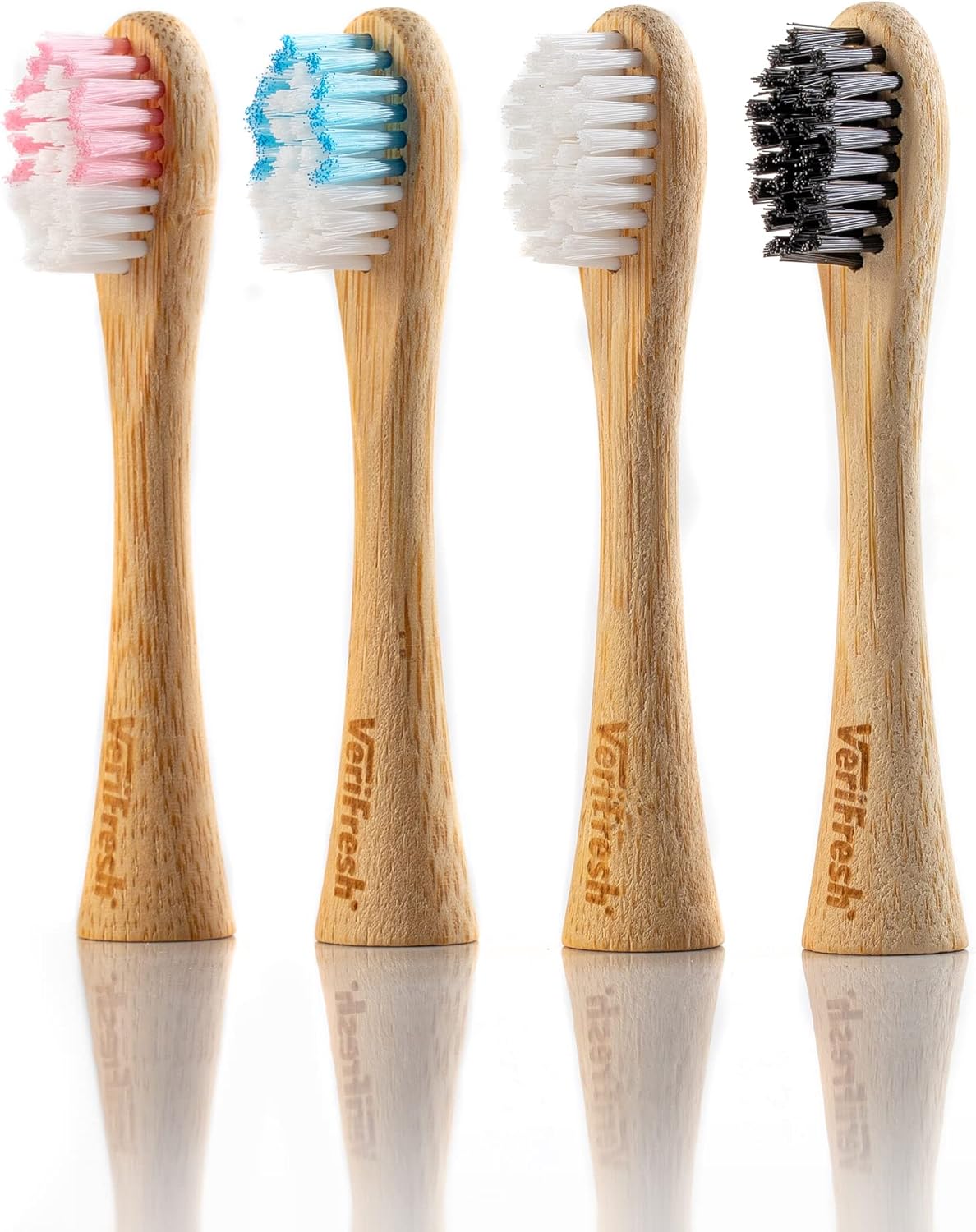 Bamboo Sonic Toothbrush – Replacement Heads. Natural Bamboo Heads with Castor Oil bristles. Compatible with The VeriFresh Sonic Toothbrush