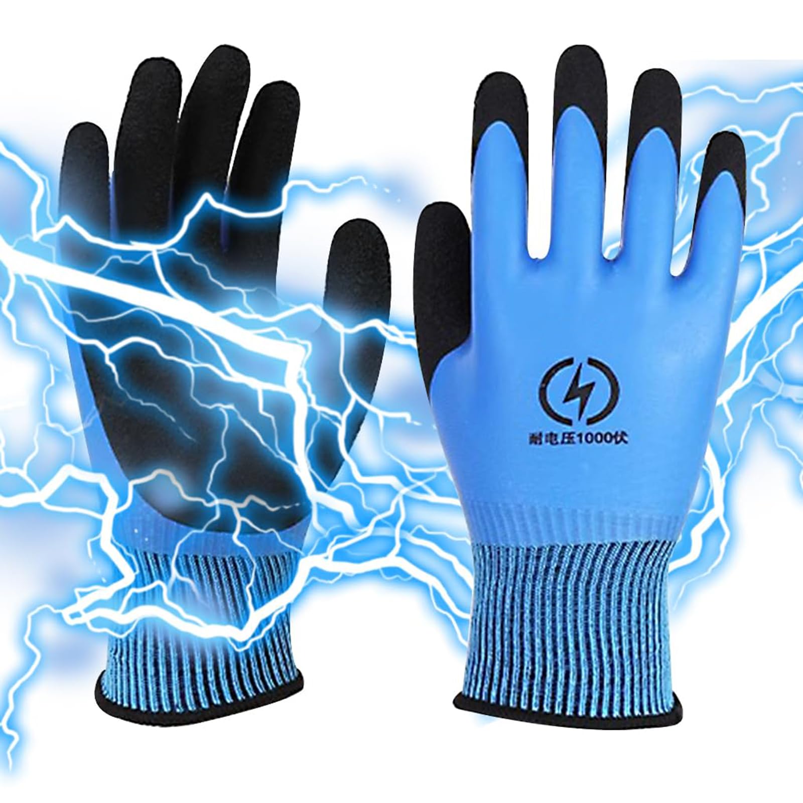Preptep Electrical Insulated Gloves, 1000V Voltage Resistance Electrician High Voltage Gloves Flame Retardant Insulation Work Gloves with Rubber Non Slip Design Electrician Gloves-image-37