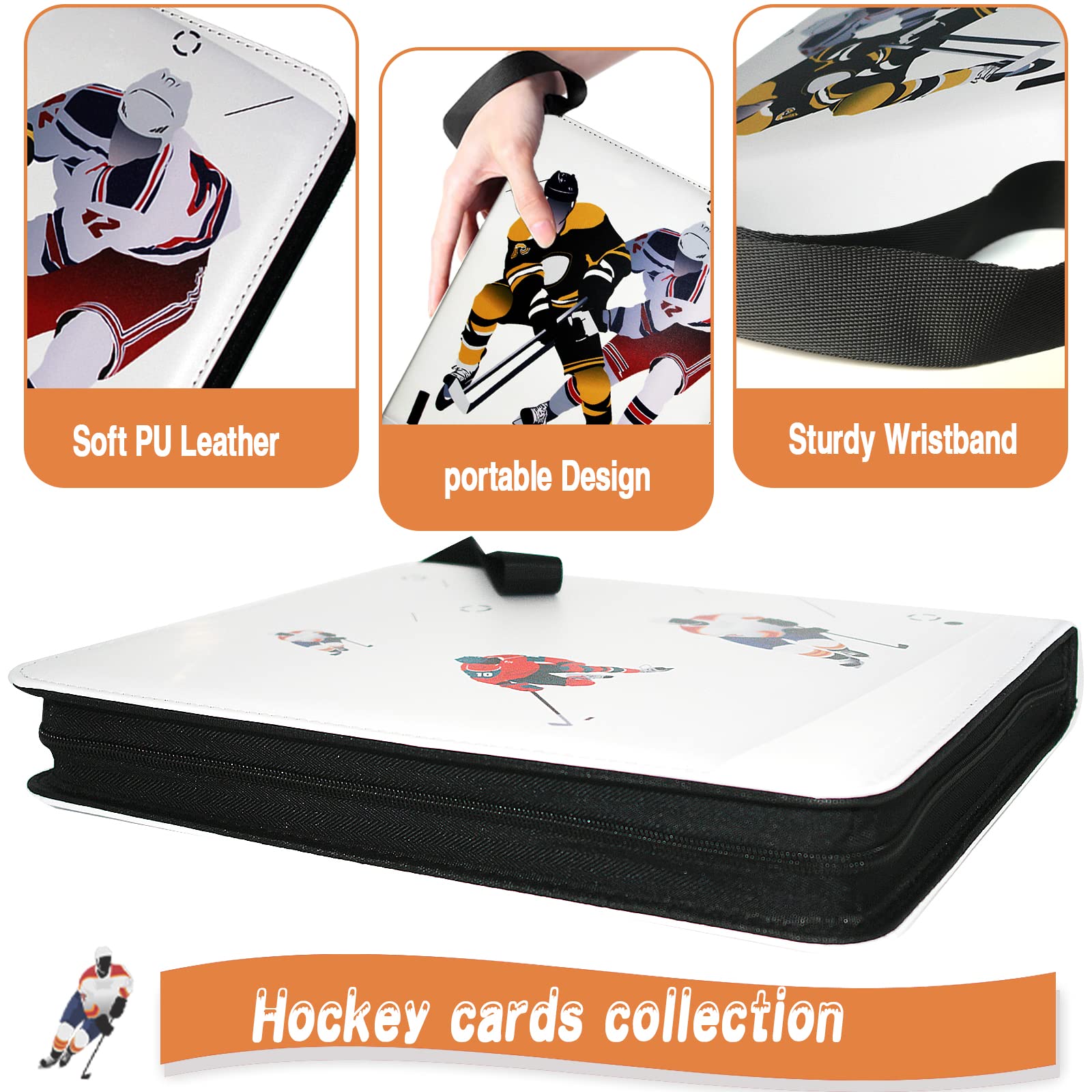 Amazon.com: Hockey Card Binder, Trading Card Binder 9 Pocket with 50  Removable Sleeves Fits 900 Sport Cards, 3 Ring Card Holder Binder with  Zipper, Collector Storage Album : Toys & Games