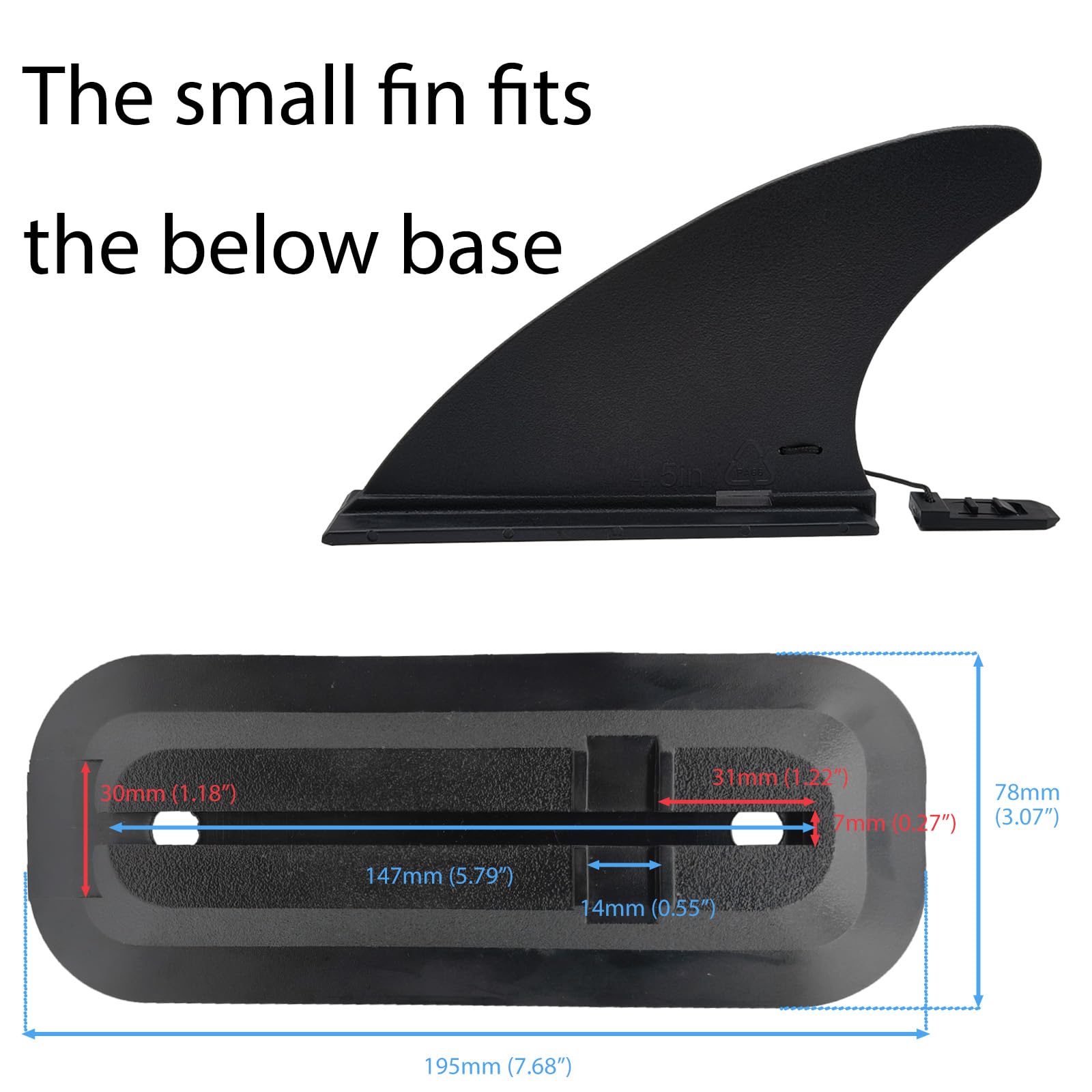 Finne Sup zestaw zapasowy 3 szt. (1 sztuka 22,9 cm i 2 sztuki 11,4 cm), nowy materiał, trwały i odporny na pękanie, zdejmowane szybkie zapięcie, płetwa do większości ISUP