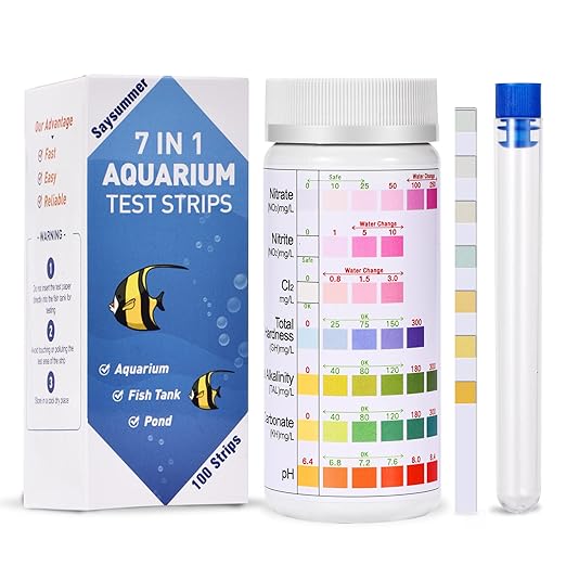 7Way Aquarium Test Strips, 100 Strips Aquarium Testing Kit