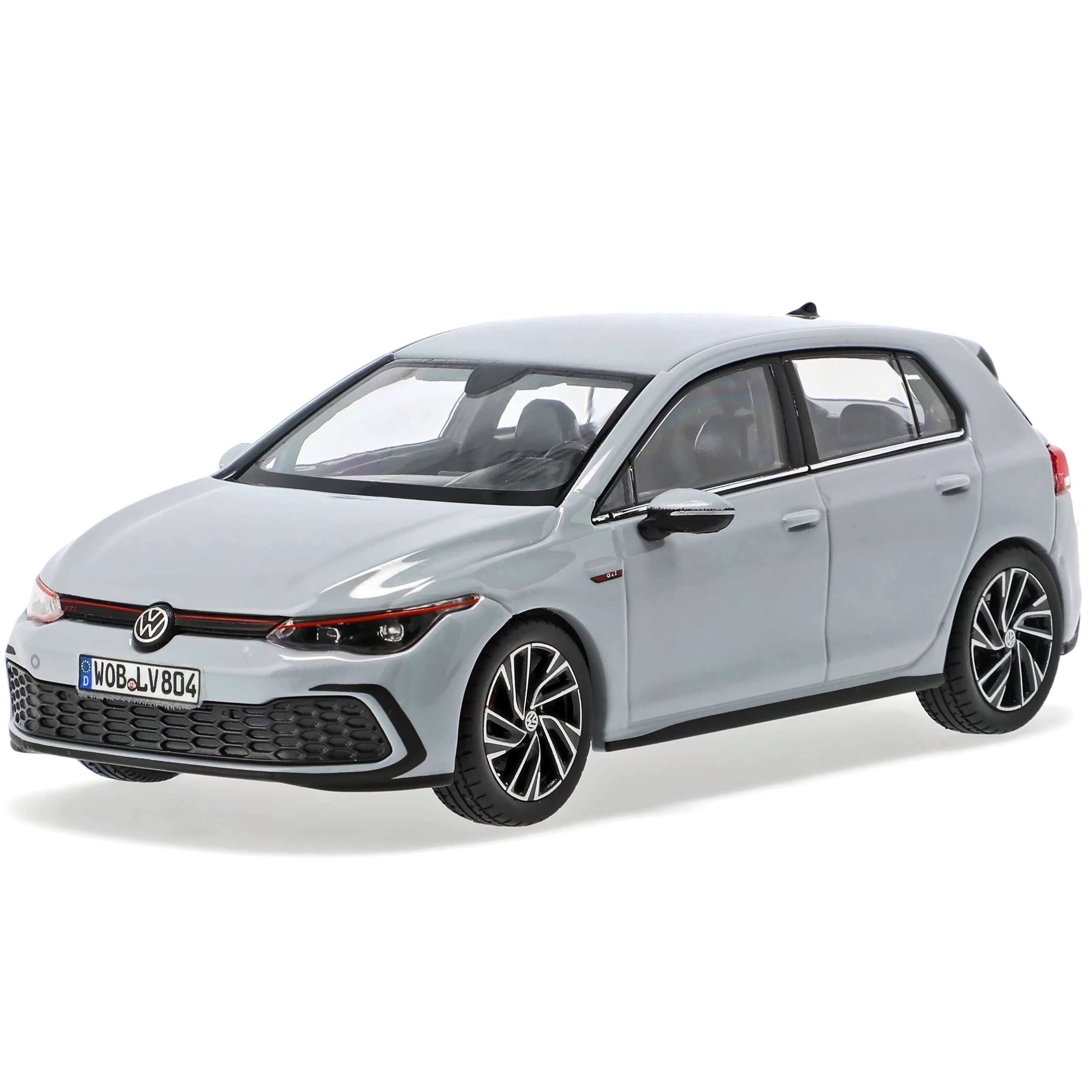 Volkwagen Golf VIII G*T*I 5 Türer Grau 8. Generation Ab 2019 1/43 Norev Modell Auto mit individiuellem Wunschkennzeichen