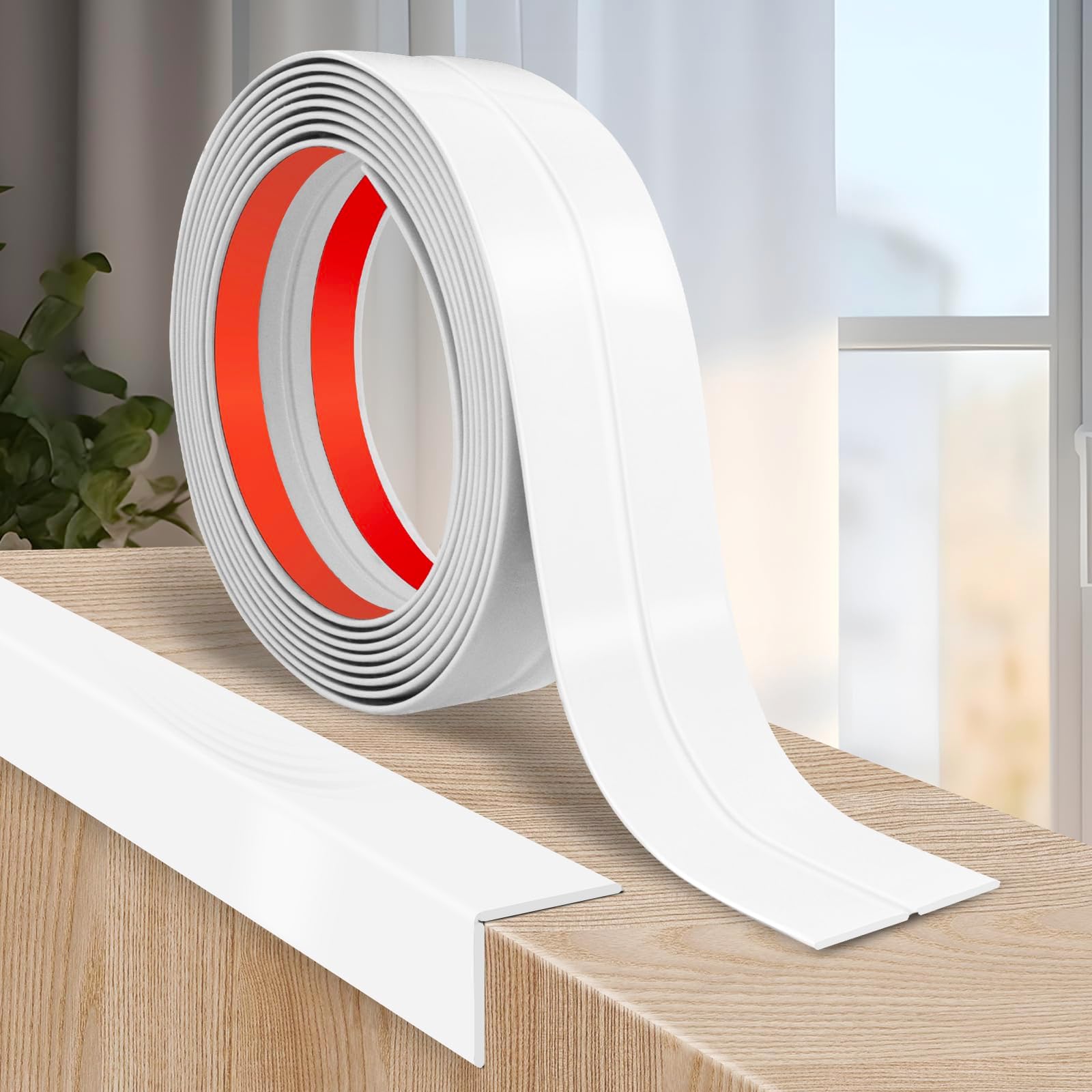Flexible Wall Corner Protector Moulding Trim Peel and Stick Wall Corner Guards Edge Protector Self Adhesive Molding Trim Strip for Edge Ceiling (White, 1.6 in x 20 Ft)