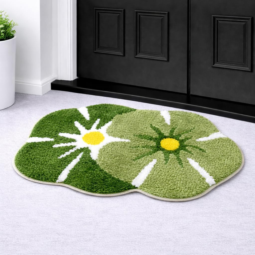 DECORUM Floral Tufted (60x40) cm Door Mat for Home | Bathroom | Kitchen Floor | Non-Slip & Ultra Soft Microfiber | Stylish Home Decor Floor Mat-image-46
