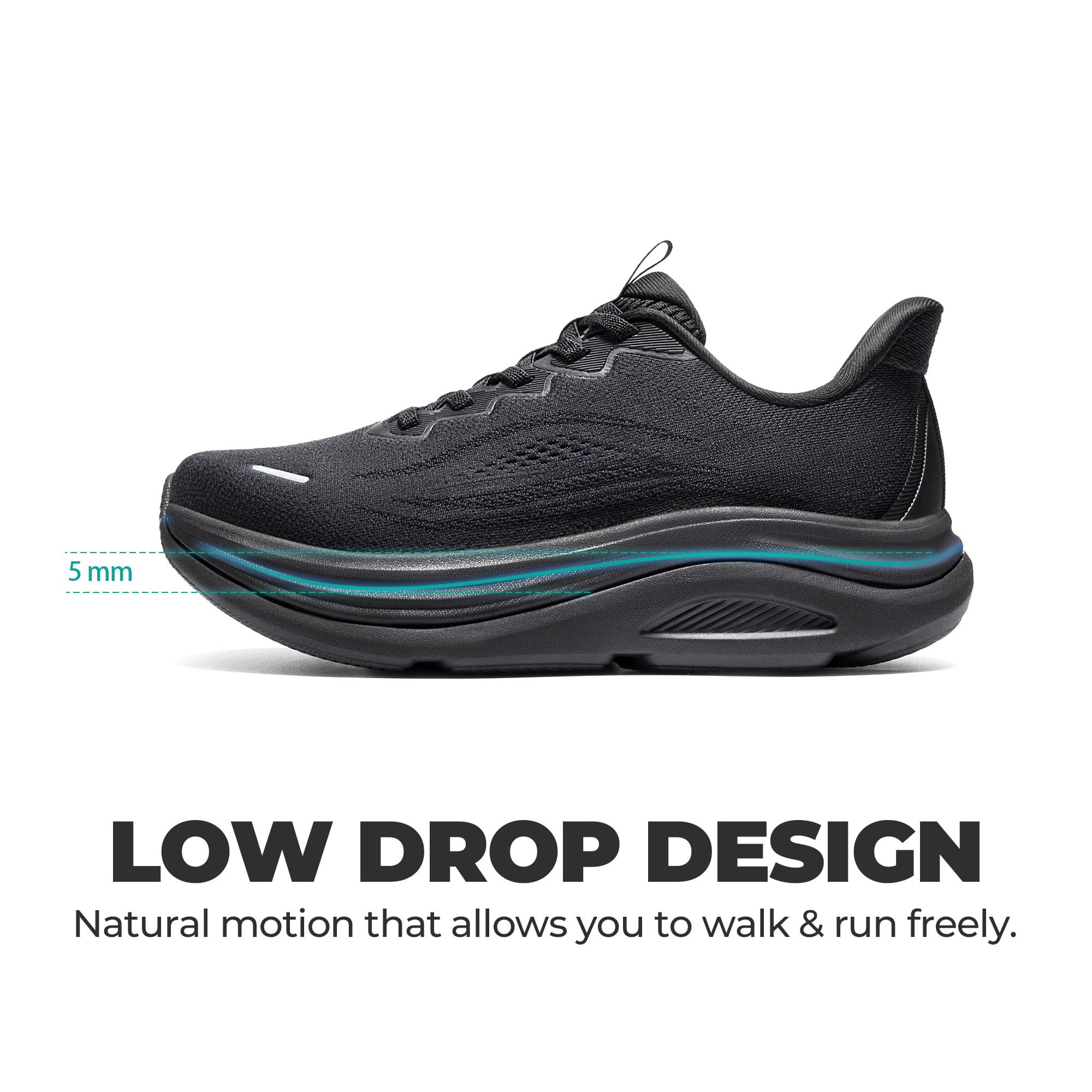 ALLSWIFIT Zapatos deportivos para mujer, sin cordones, con cojín manos libres, para correr, tenis, cómodos soporte de arco, gimnasio, entrenamiento, atléticos, a la moda