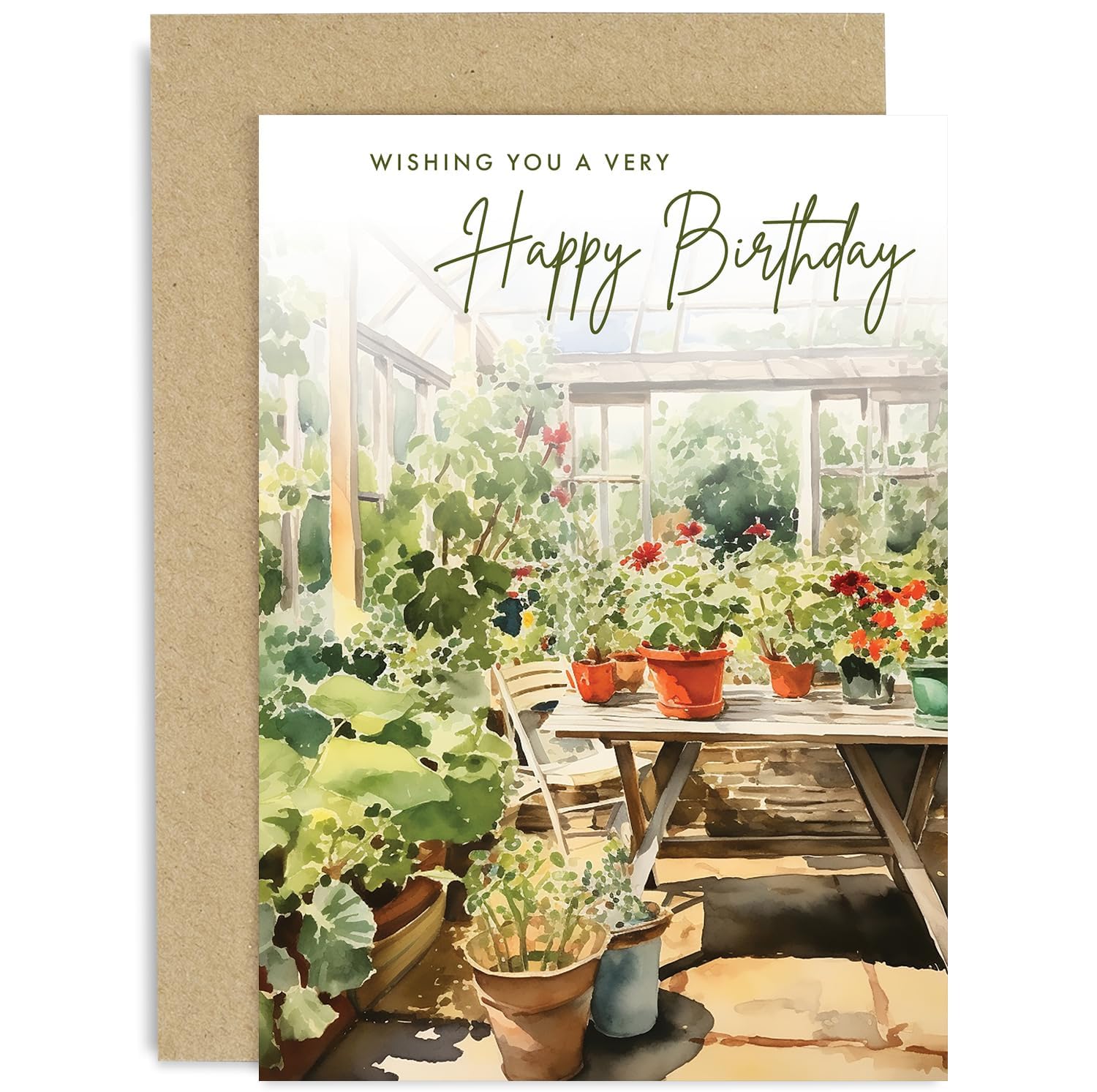 Old English Co. Traditional Birthday Card - Gardening Theme for Him or Her - Artistic Card | Blank Inside with Envelope