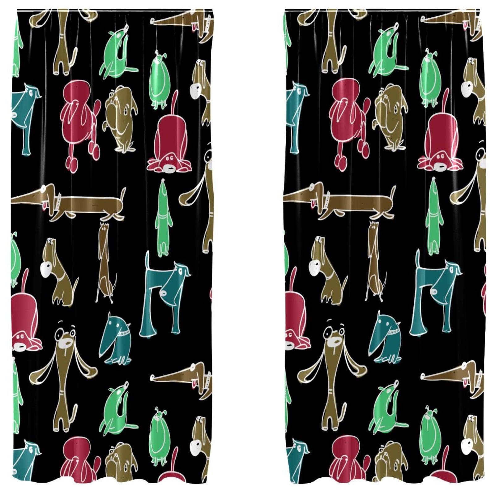 Rideaux de chambre à coucher occultation douce motif chien amusant