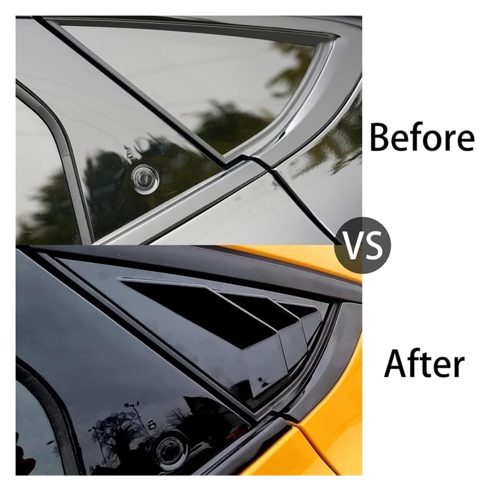 ABS Car Rear Window Louvers Cover Side Window Spoiler Trim 2pcs