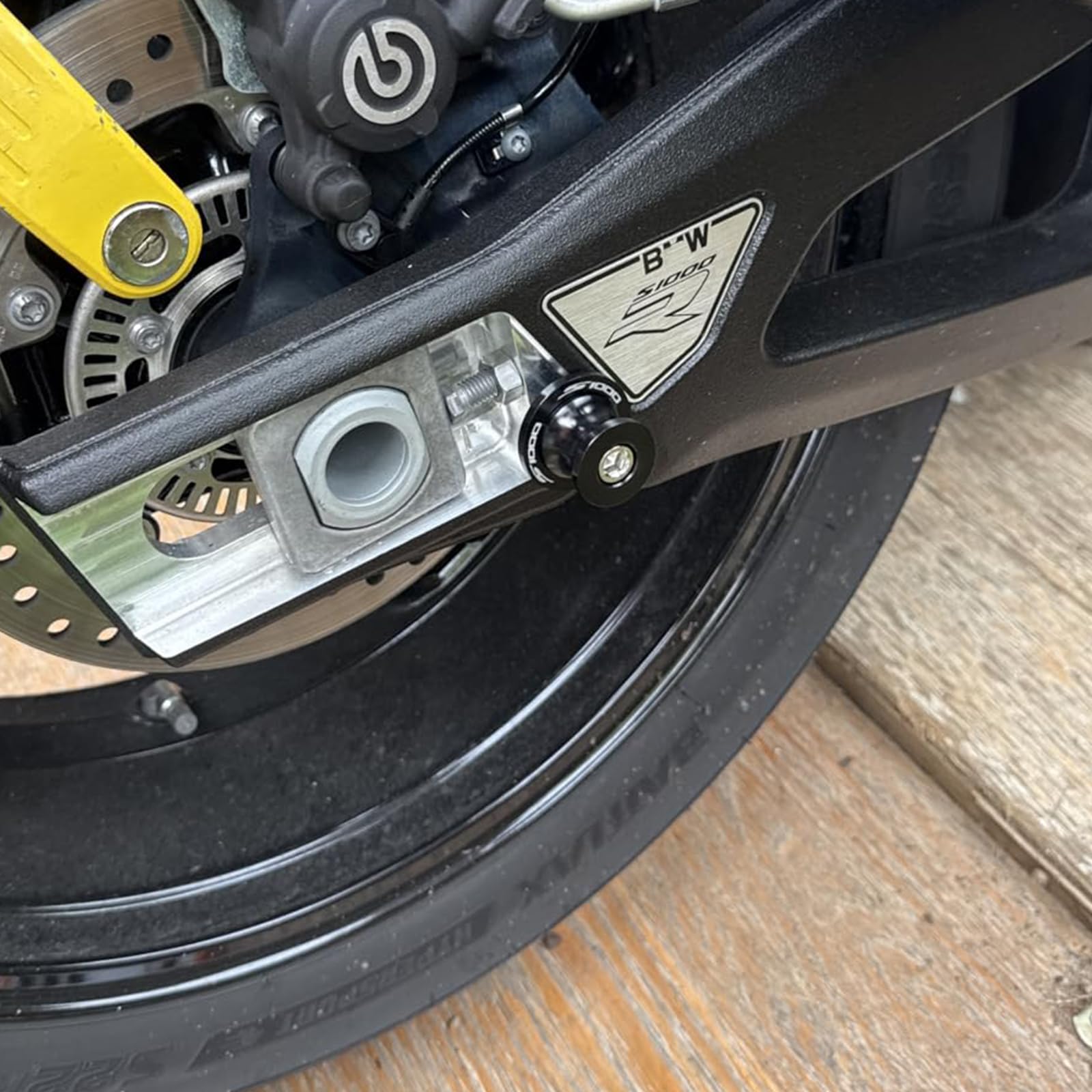 QJY Per S1000R RR XR Moto M8 Nottolini Cavalletto Appoggi 8MM Bobbine Per B-M-W S1000R S1000RR S1000XR S1000RR HP4-Nero