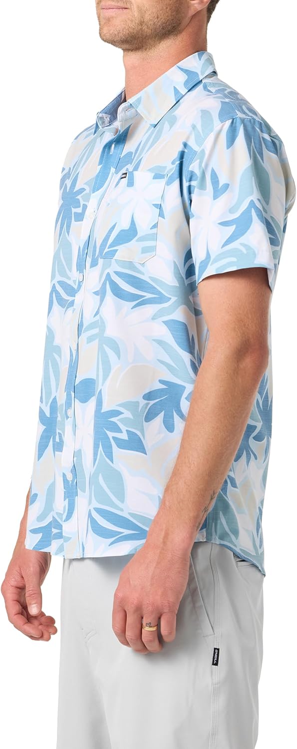 O'NEILL Men's UPF Slub Standard Short Sleeve Woven Shirt