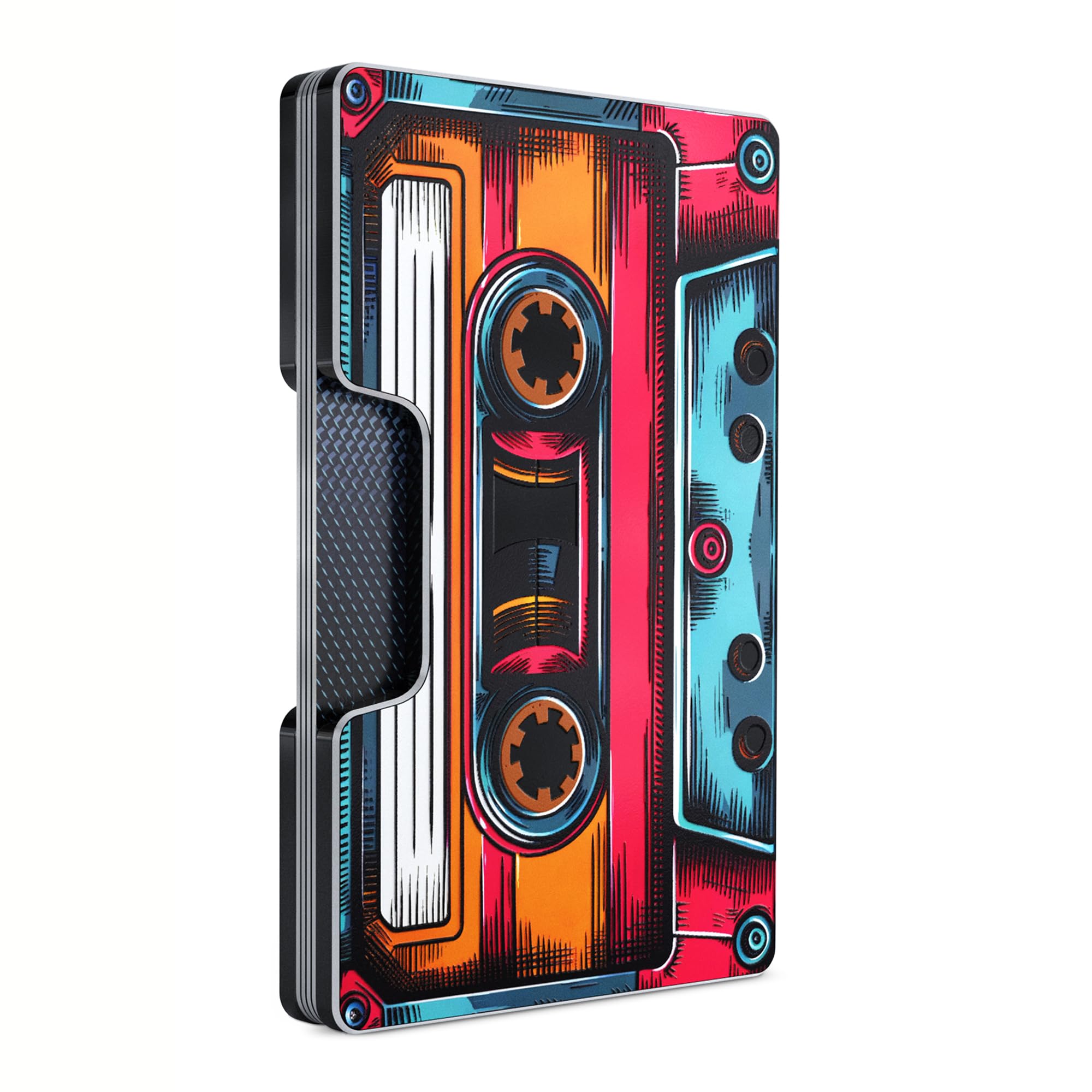 Printed Aluminum Wallet for Men - Slim Money Clip &amp; Card Holder with Printed Finish. Enhanced RFID Blocking, Compact, Unique &amp; Minimalist Wallets