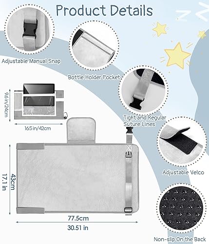 Miniatura 3 de Cama de avión para niños, cama de viaje para niños, extensor de asiento de avión para niños, cubierta de bandeja de avión con soporte integrado,