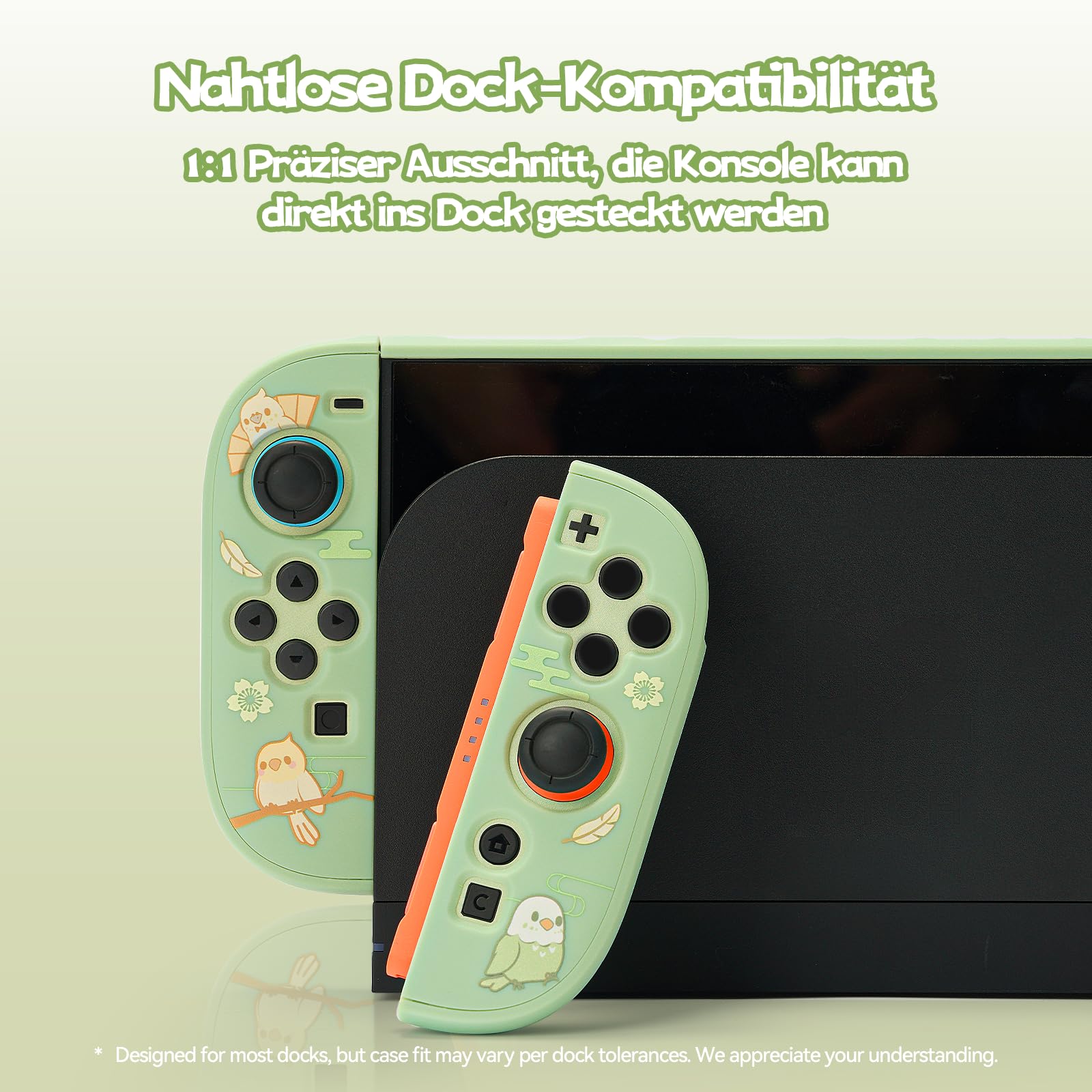 GeekShare Schutzhülle kompatibel mit Switch 2, schlanke, dockbare PC-Abdeckung für Switch 2 Konsole und Spielkonsole – Kleine Papageien