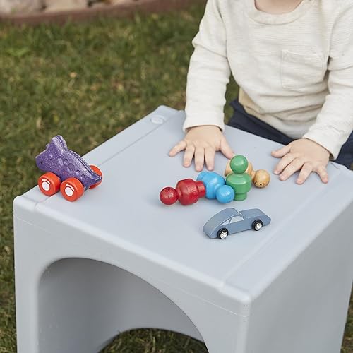 Miniatura 2 de ECR4Kids Tri-Me Cube - Silla de plástico gris claro