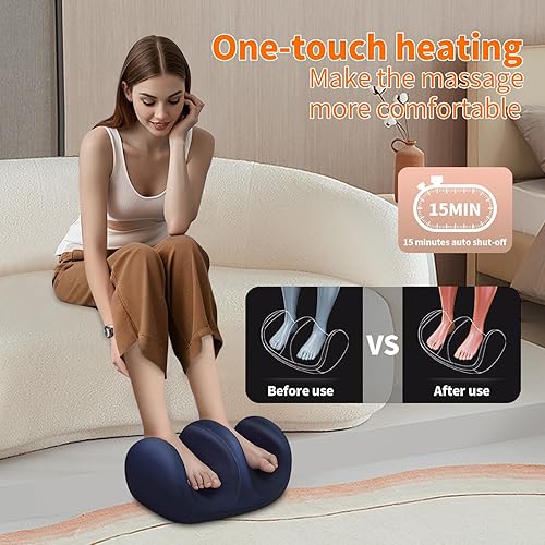 Miniatura 4 de Masajeador de pies y pantorrillas con calor, masajeador de pies Shiatsu para aliviar el dolor, máquina masajeador de tejido profundo con rodillo de