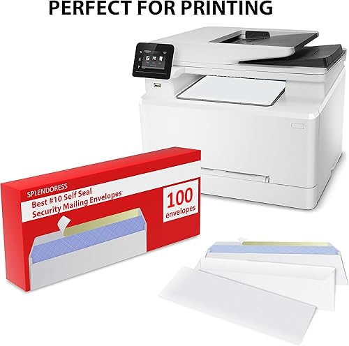 Miniatura 3 de 50 sobres de correo, tamaño carta autosellada, 10 sobres tintados de seguridad blancos sin ventanas, 4-18 x 9-12 pulgadas, calidad 24 libras