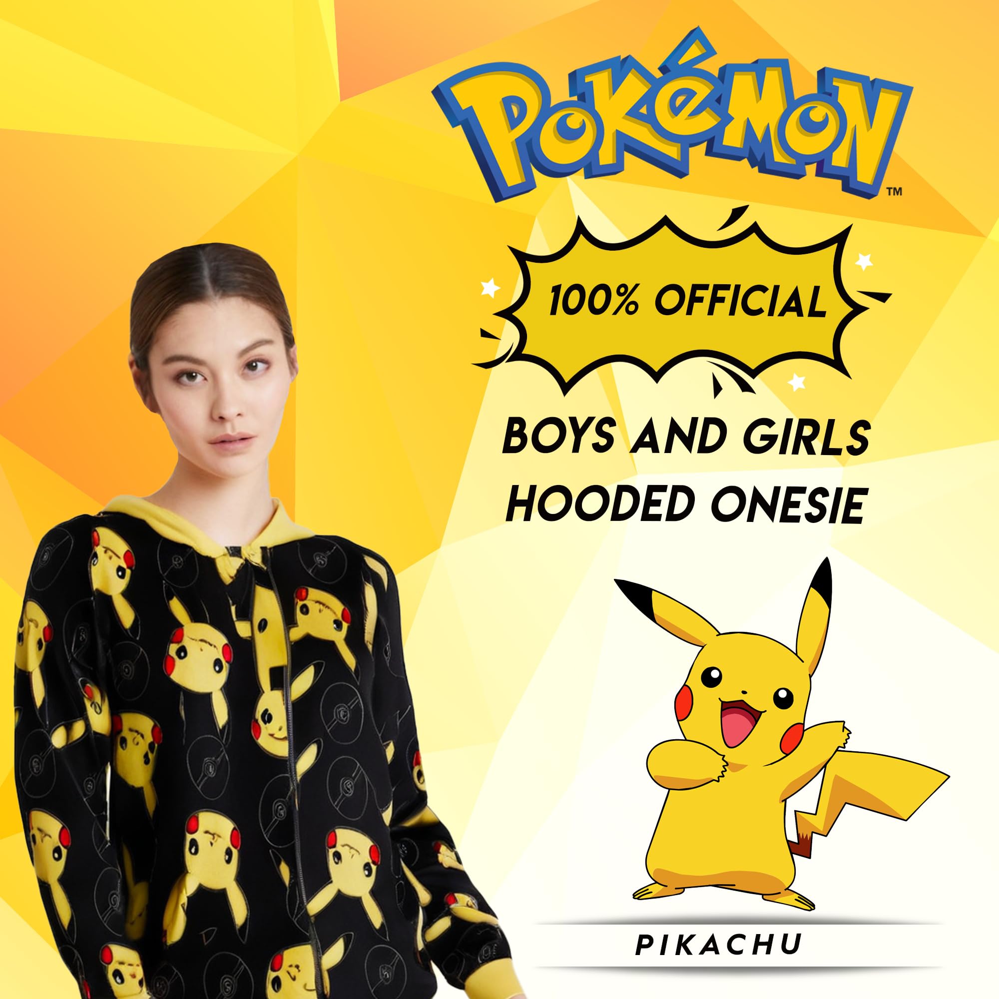 Pokémon Mono con Capucha para niños o niñas, Pijama Todo en uno, Pikachu, Charmander, Gengar, Squirtle, Snorlax o Eevee, Edad de 3 a 12 años