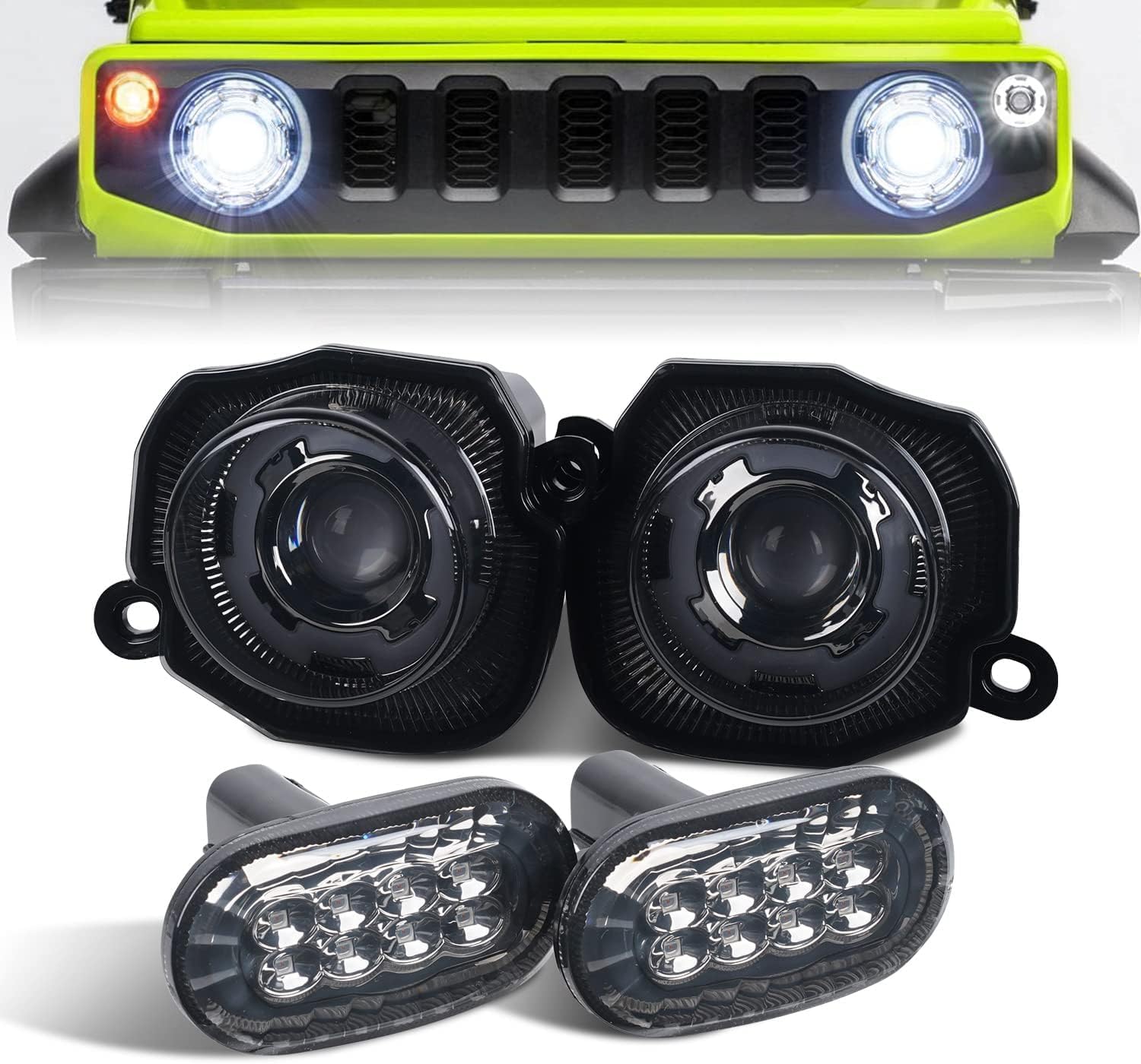 Archaic Side Marking Lights and Turn Signals for Suzuki Jimny JB64 JB74 Sierra 2018-2023 Turn Signal Lights with White Running Light Canbus Error Free