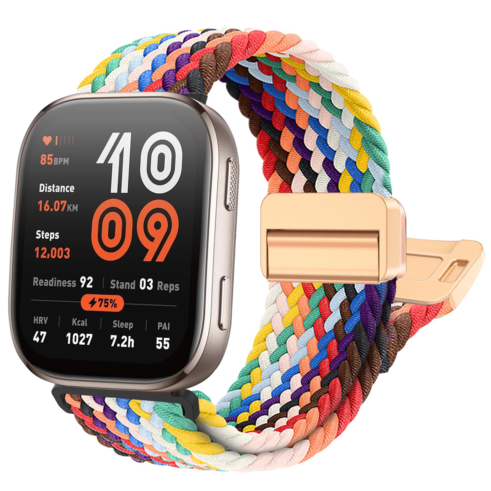Braided-Band Compatible with Amazfit-Bip 5/Bip 6,22mm Upgrade Magnetic Band for Amazfit Helio/GTR 4/GTR 3 Pro/GTR 3/GTR 2e/GTR 2/GTR 47mm/Stratos 3/2/2s/Pace