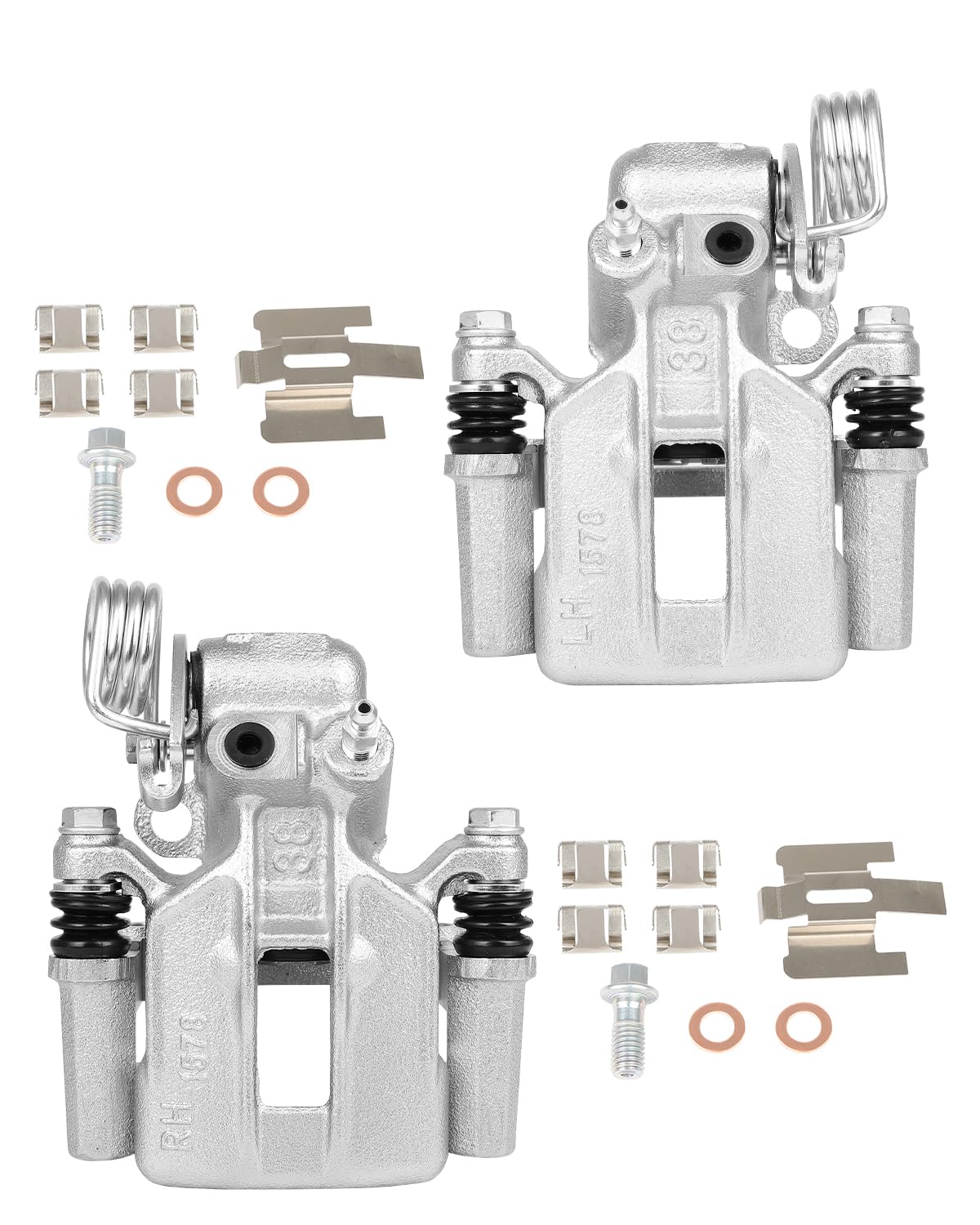 cciyu Rear Left & Right Brake Calipers Assembly w/Bracket 18B4825 18B4824 1994 1995 1996 1997 1998 1999 2000 2001 2002 2003 2004 For Ford For Mustang